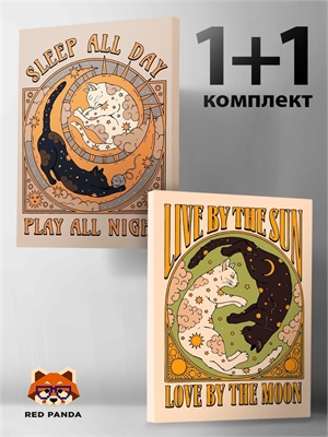 {{photo.Alt || photo.Description || 'Комплект картин по номерам: Любишь солнце, люби и луну + Спи днём, ночью играй.'}}