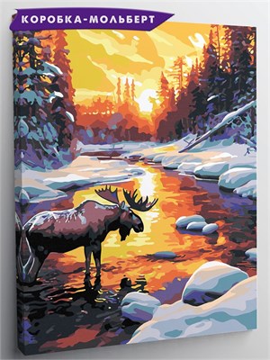 {{photo.Alt || photo.Description || 'Лось на зимнем водопое - Животное на закате.'}}